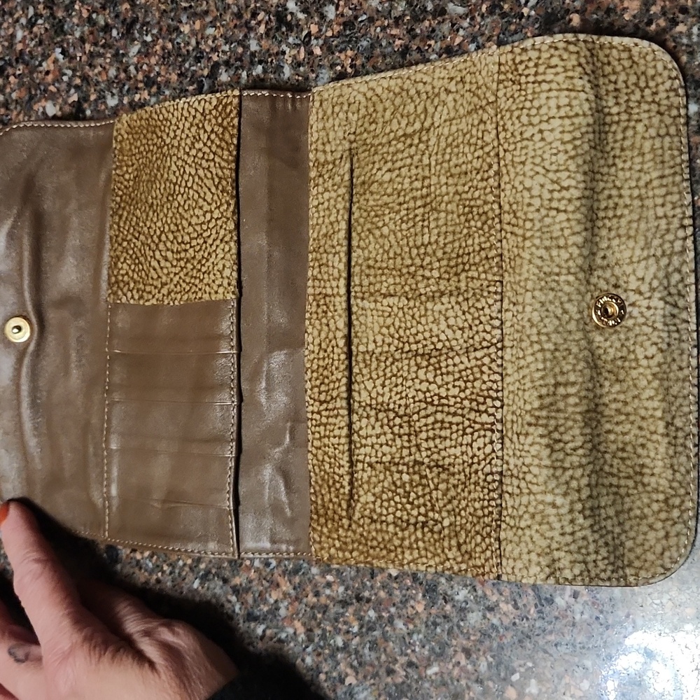 Borbonese Suede Leather Quail Pattern Wallet - image 5